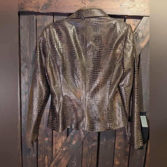 Faux leather for fall Lena Gabrielle size 8 jacket - Picture 3 of 7